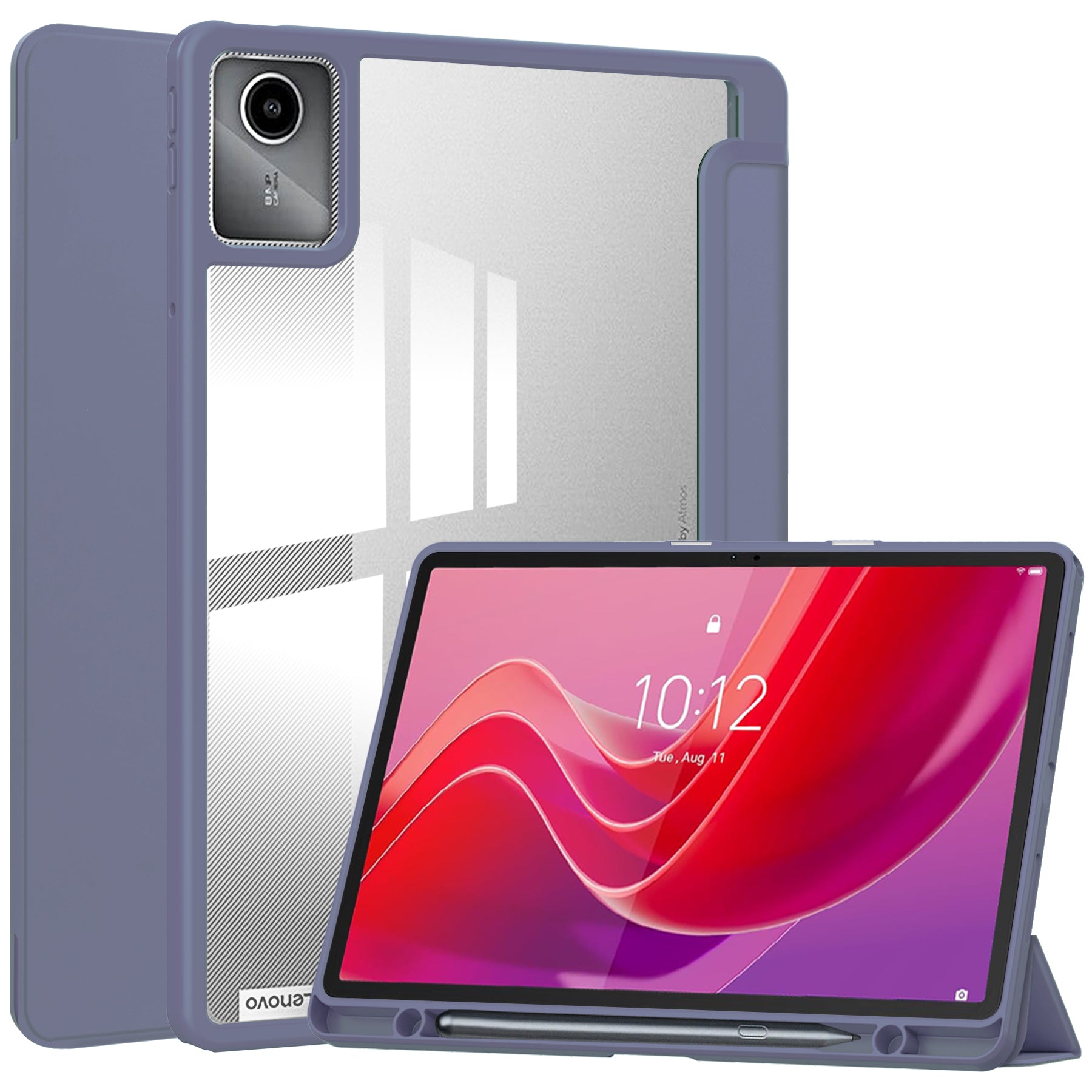 For Lenovo Tab M11 / Xiaoxin Pad 11 2024 Case Anti-Scratch PU+TPU+Acrylic Tablet Cover with Pen Slot