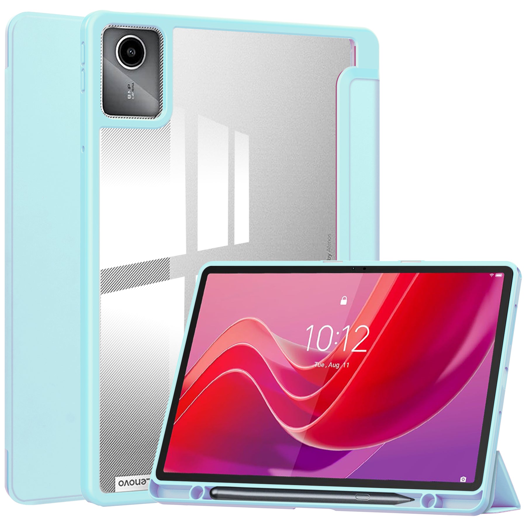 For Lenovo Tab M11 / Xiaoxin Pad 11 2024 Case Anti-Scratch PU+TPU+Acrylic Tablet Cover with Pen Slot