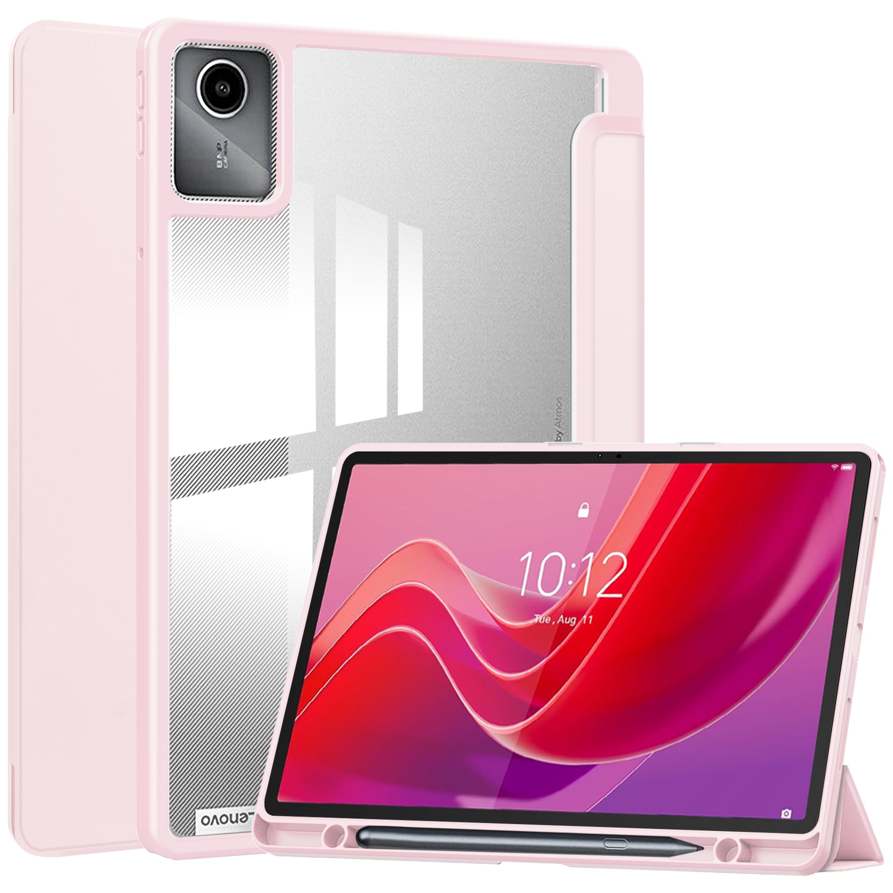 For Lenovo Tab M11 / Xiaoxin Pad 11 2024 Case Anti-Scratch PU+TPU+Acrylic Tablet Cover with Pen Slot