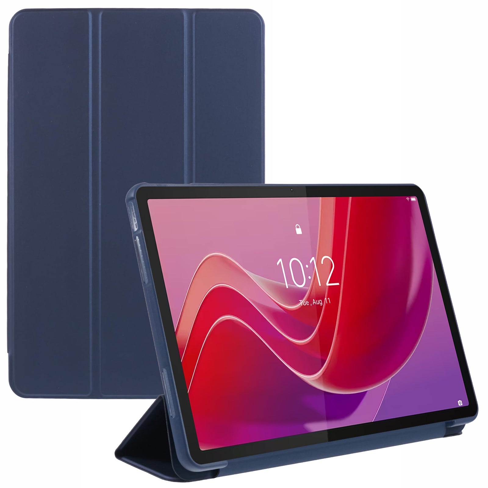 For Lenovo Tab M11 / Xiaoxin Pad 11 2024 Case Leather+Silicone Tri-fold Stand Shell Tablet Cover