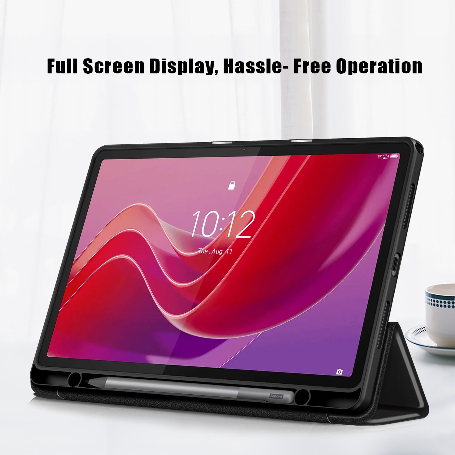 For Lenovo Tab M11 / Xiaoxin Pad 11 2024 330 Case Skin-Touch Tri-fold Stand Tablet Smart Cover
