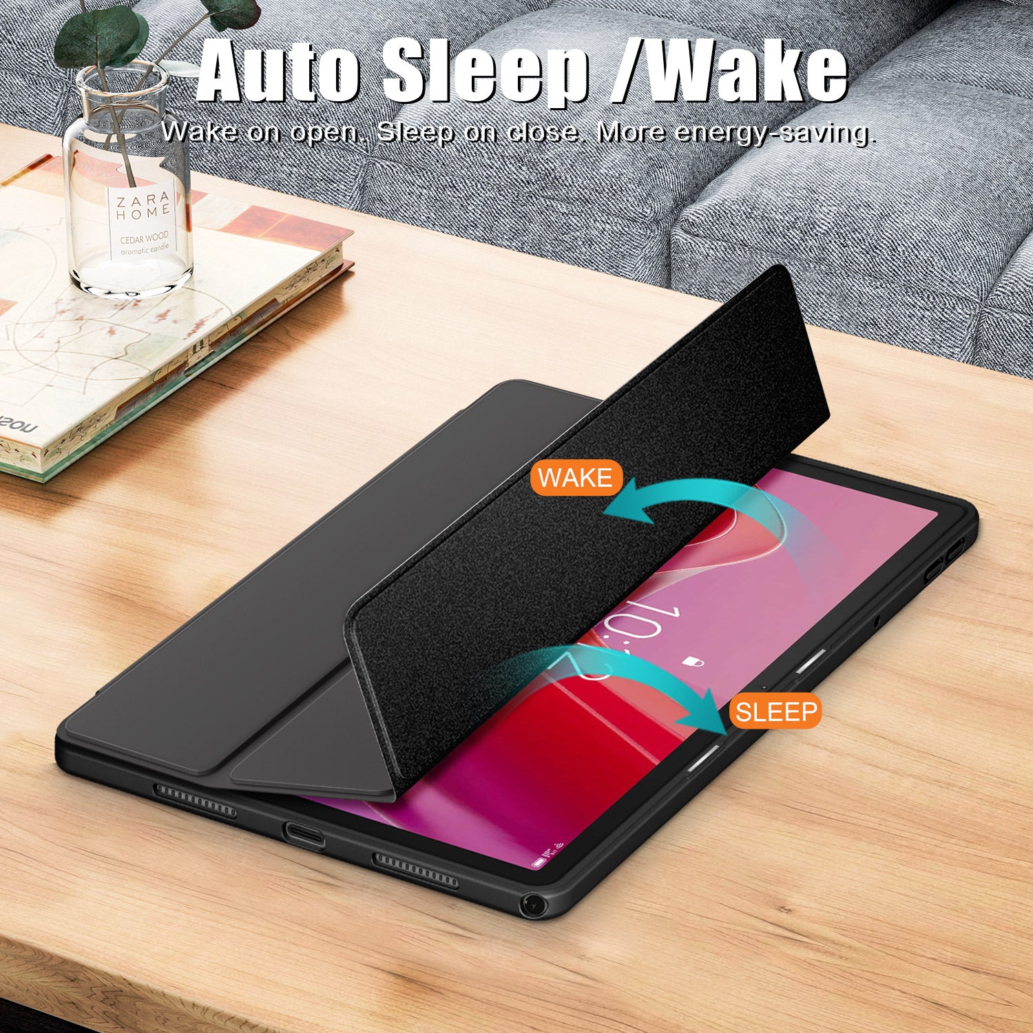 For Lenovo Tab M11 / Xiaoxin Pad 11 2024 330 Case Skin-Touch Tri-fold Stand Tablet Smart Cover