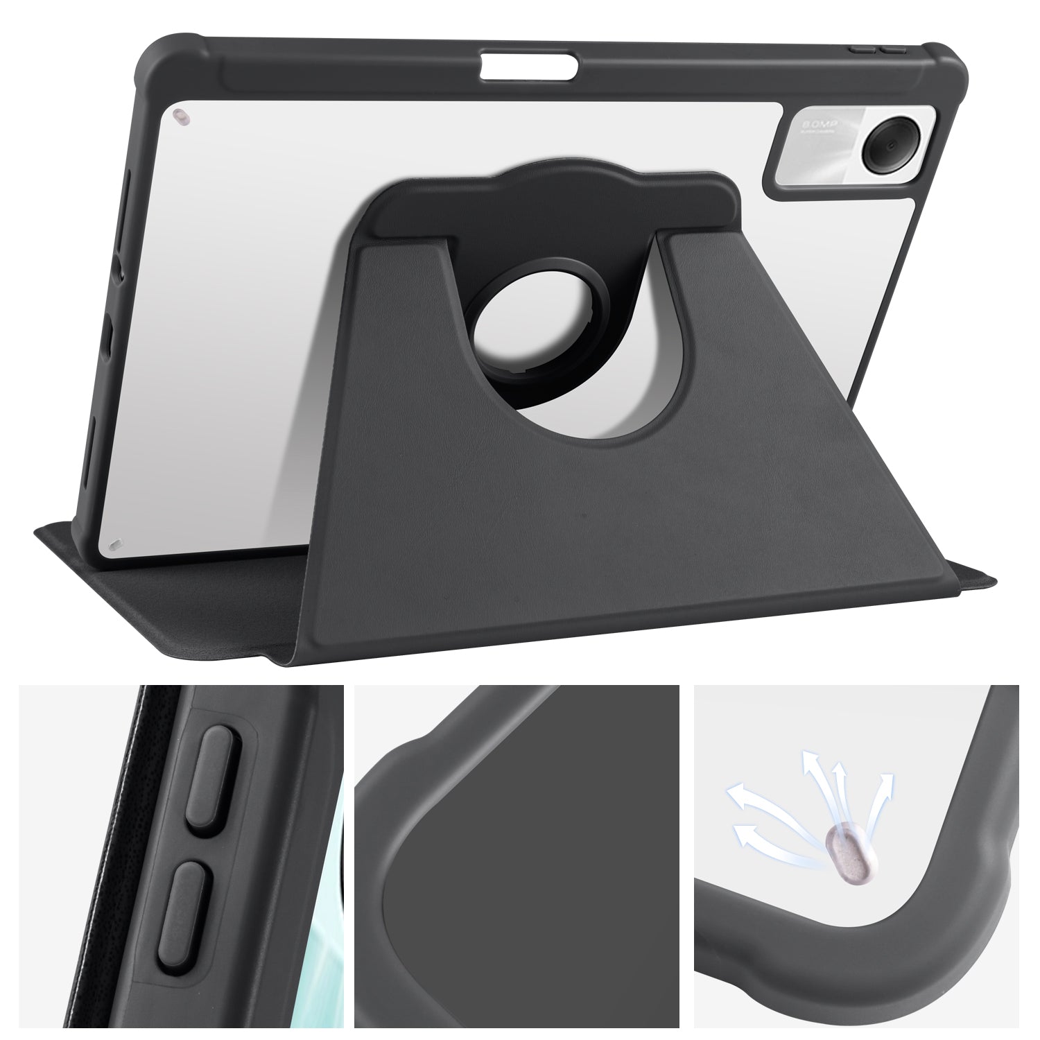 For Xiaomi Redmi Pad SE Case Leather Rotating Stand Tablet Cover Auto Sleep / Wake
