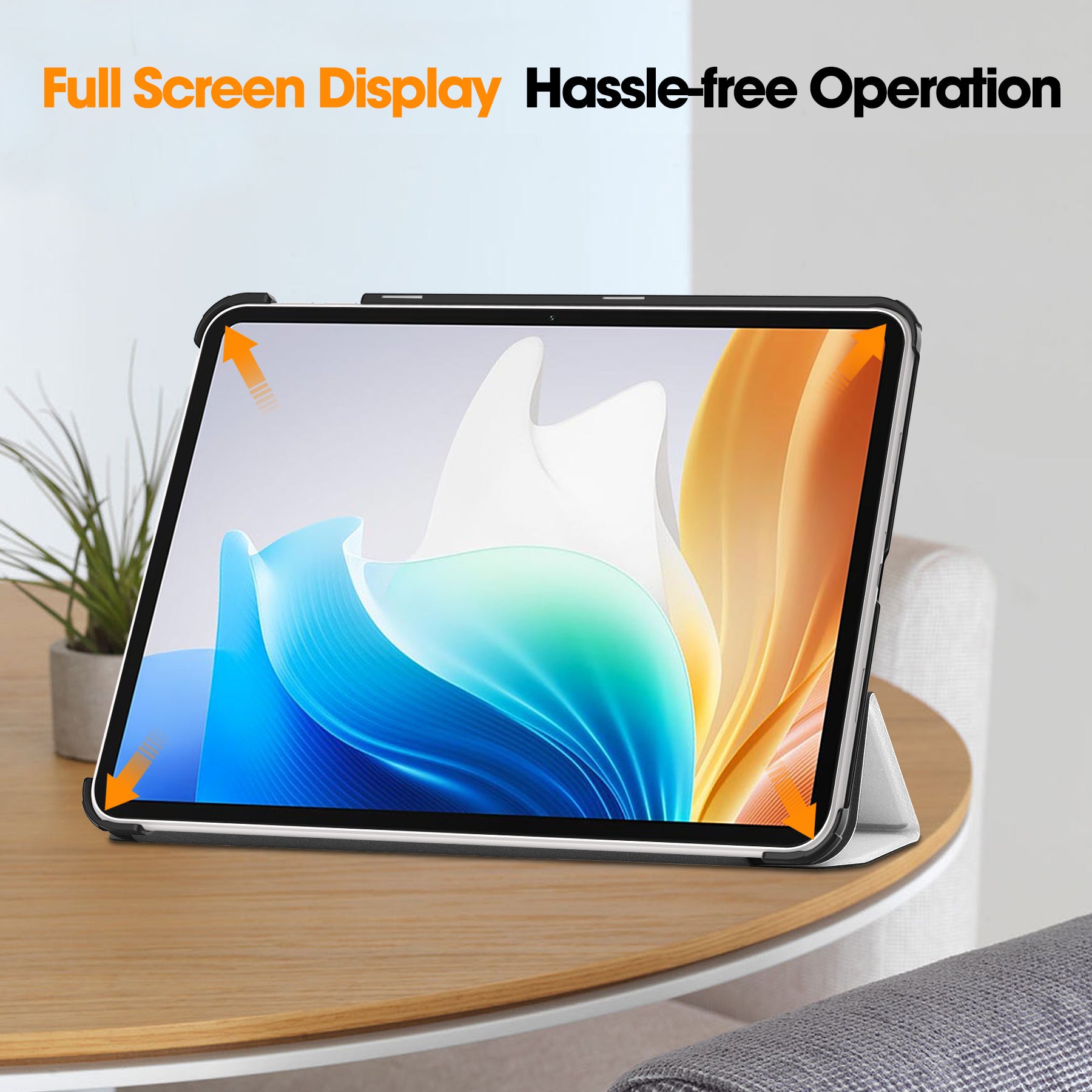 For Oppo Pad Air 2 Tablet Case Trifold Stand Pattern Printing Drop-proof Cover
