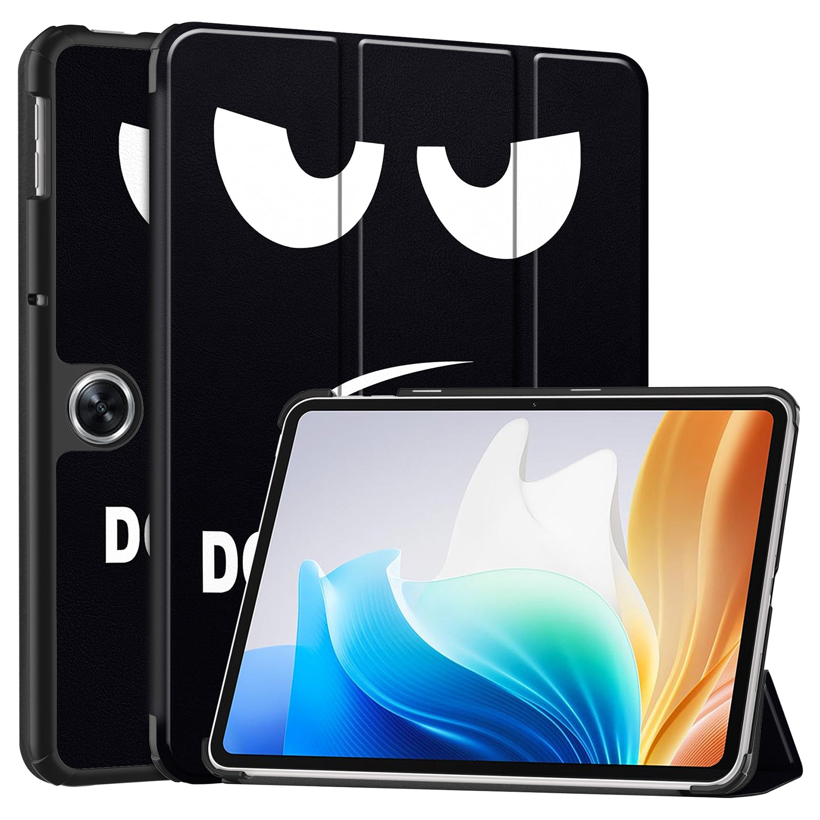 For Oppo Pad Air 2 Tablet Case Trifold Stand Pattern Printing Drop-proof Cover