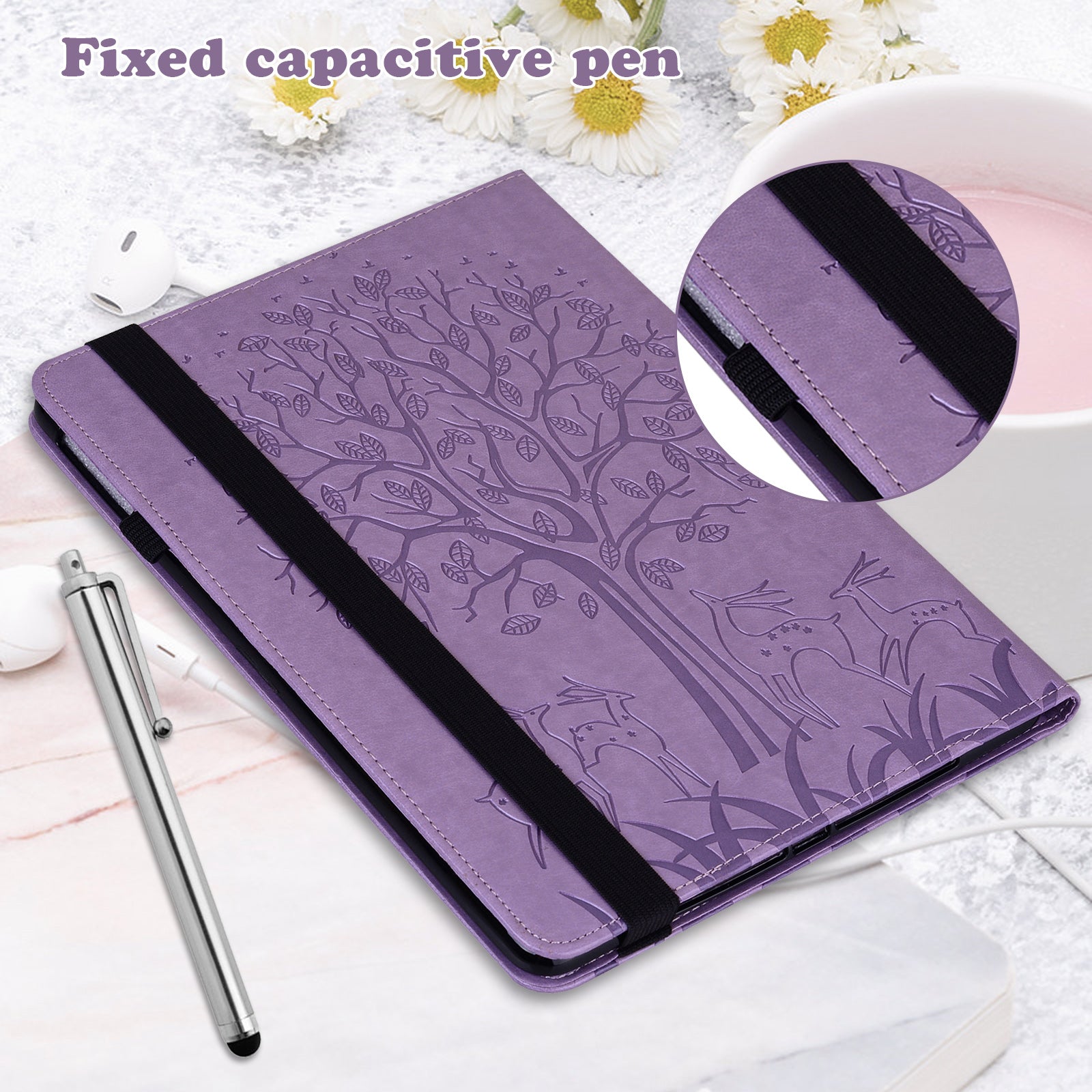 For Lenovo Tab M11 / Xiaoxin Pad 11 2024 Leather Case Tree Deer Pattern Stand Tablet Cover
