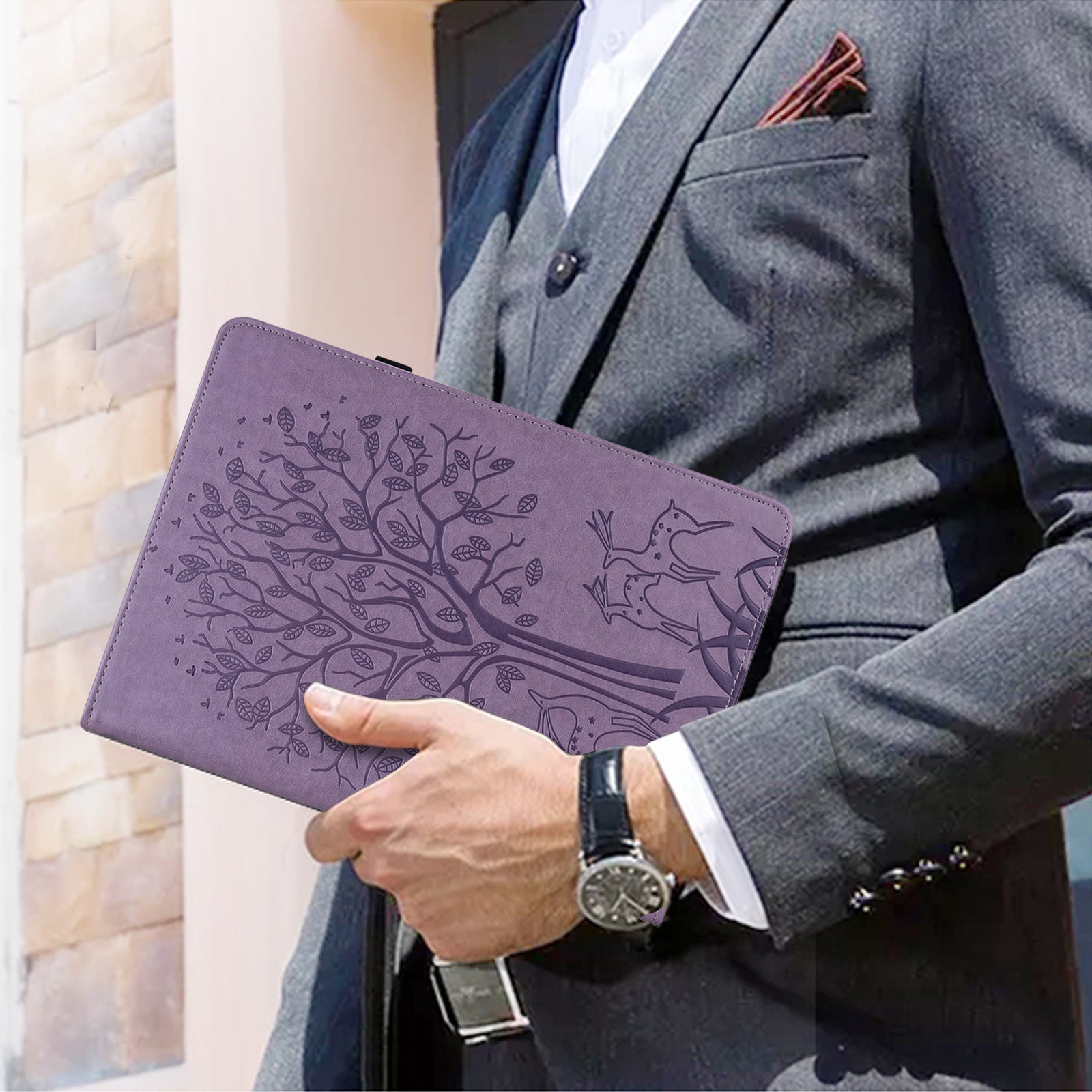For Lenovo Tab M11 / Xiaoxin Pad 11 2024 Leather Case Tree Deer Pattern Stand Tablet Cover