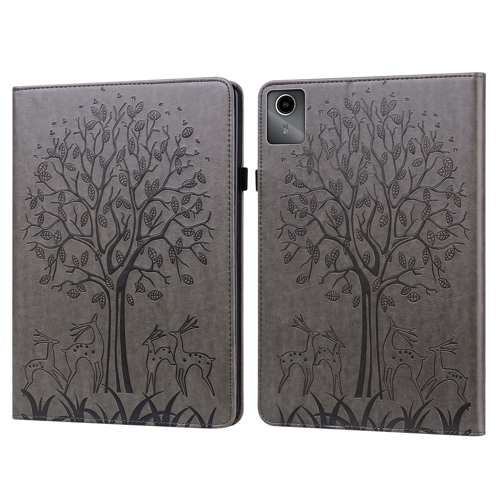 For Lenovo Tab M11 / Xiaoxin Pad 11 2024 Leather Case Tree Deer Pattern Stand Tablet Cover