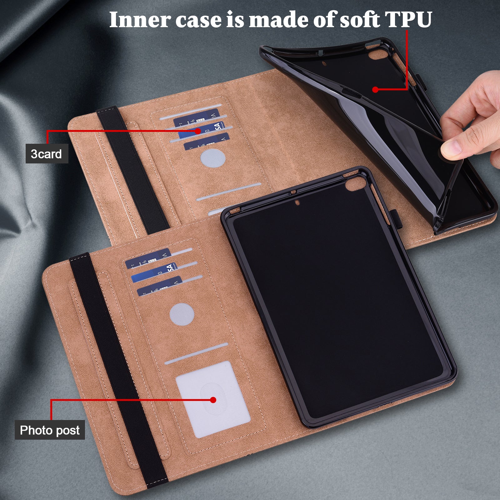 For Lenovo Tab M11 / Xiaoxin Pad 11 2024 Case PU Leather Card Holder Protective Stand Cover