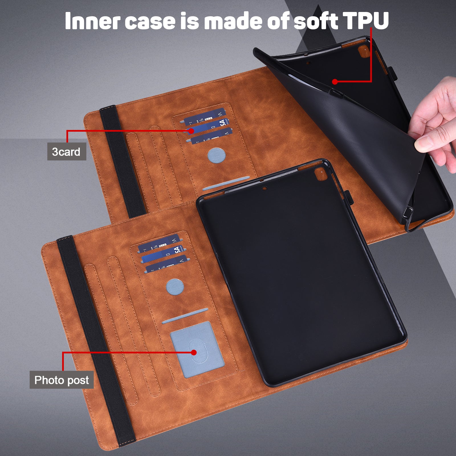 For Amazon Kindle Paperwhite (2024) Case PU Leather E-Reader Cover with Card Slots Stand