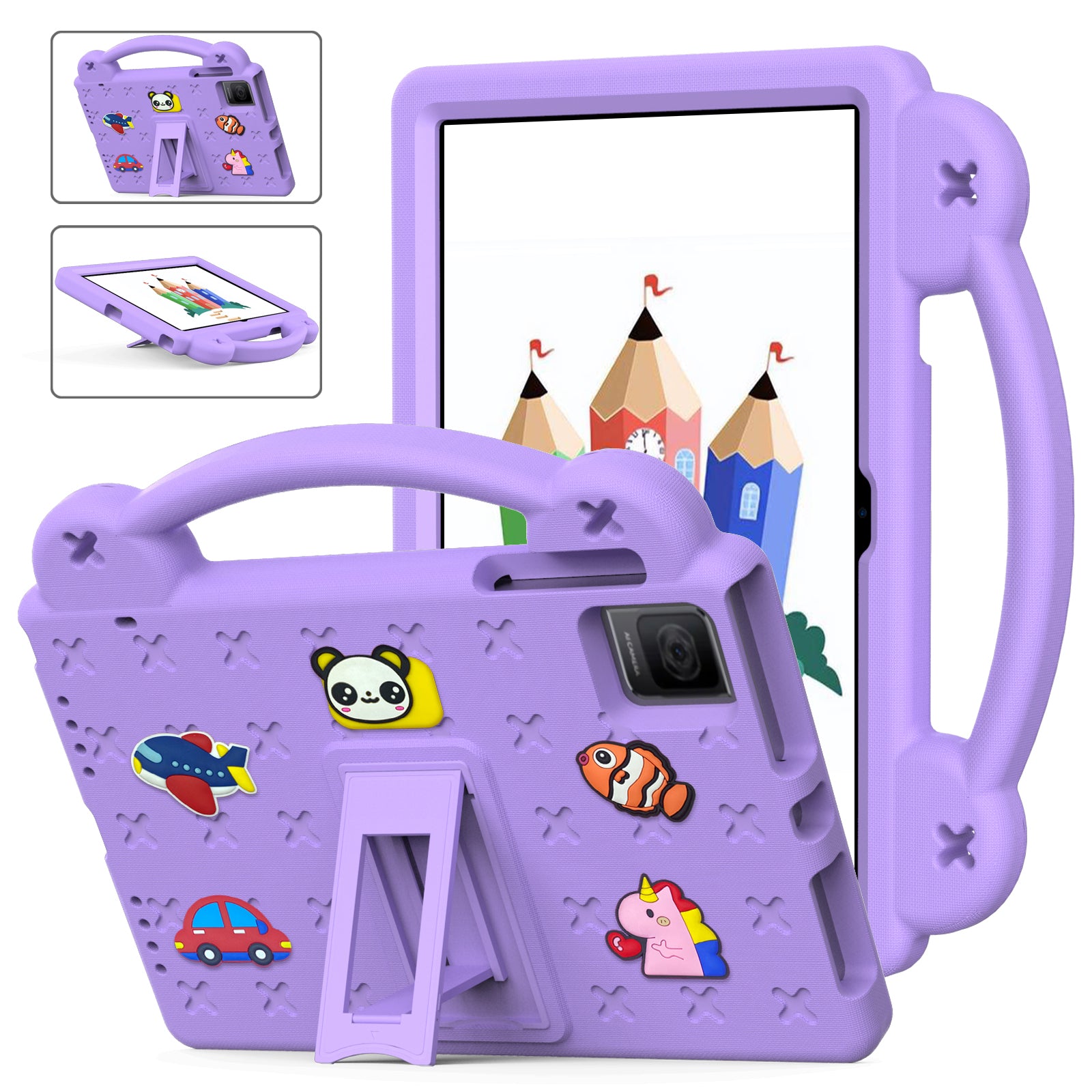 For TCL Tab 10 Gen 2 / T-Mobile REVVL Tab Case EVA Cute Patterns Tablet Cover with Kickstand and Handle