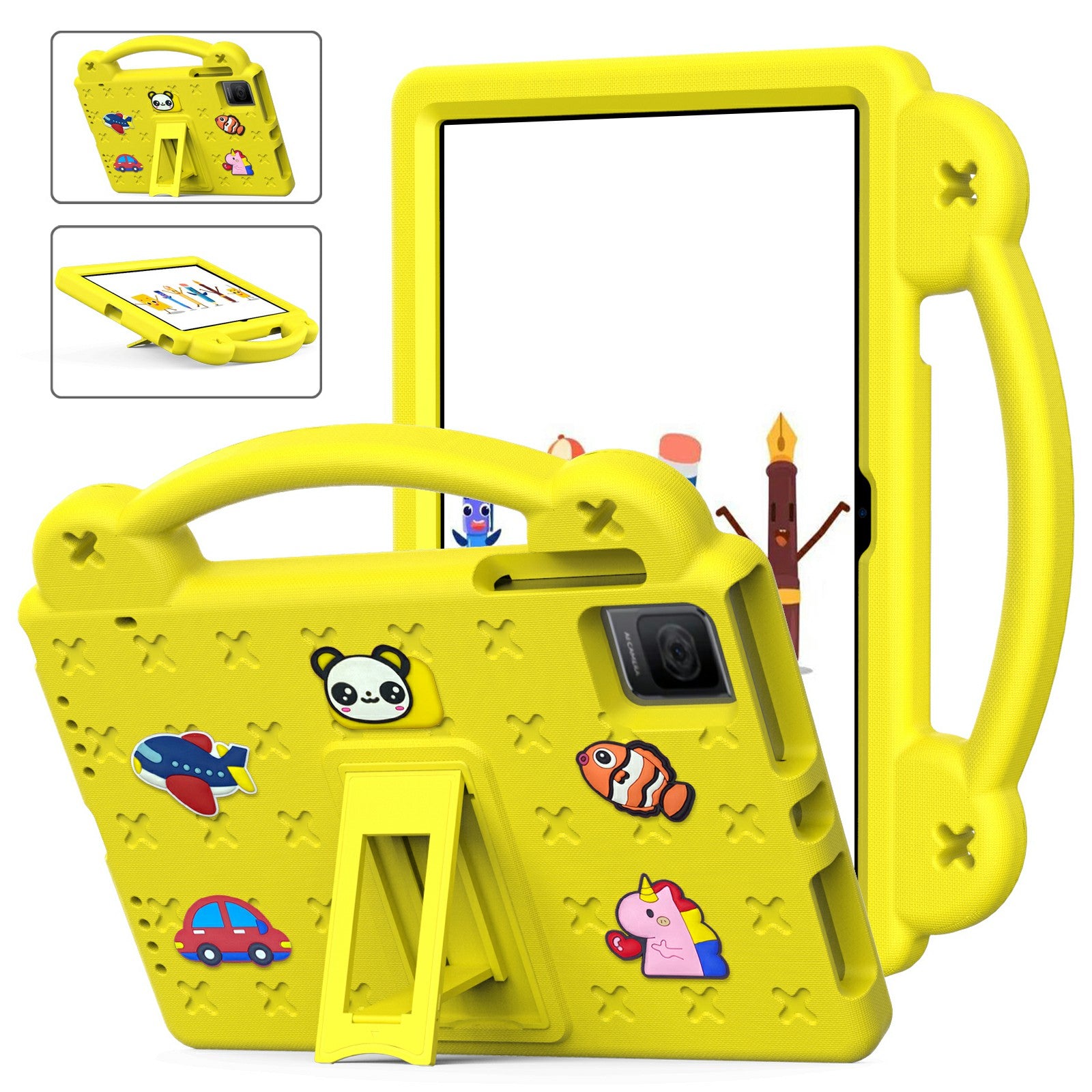 For TCL Tab 10 Gen 2 / T-Mobile REVVL Tab Case EVA Cute Patterns Tablet Cover with Kickstand and Handle