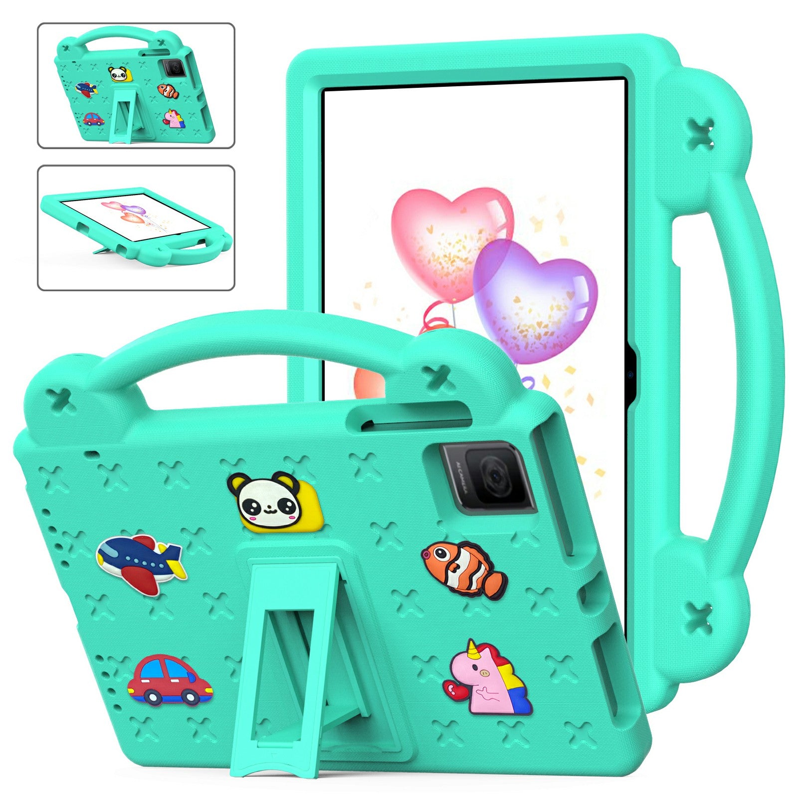 For TCL Tab 10 Gen 2 / T-Mobile REVVL Tab Case EVA Cute Patterns Tablet Cover with Kickstand and Handle