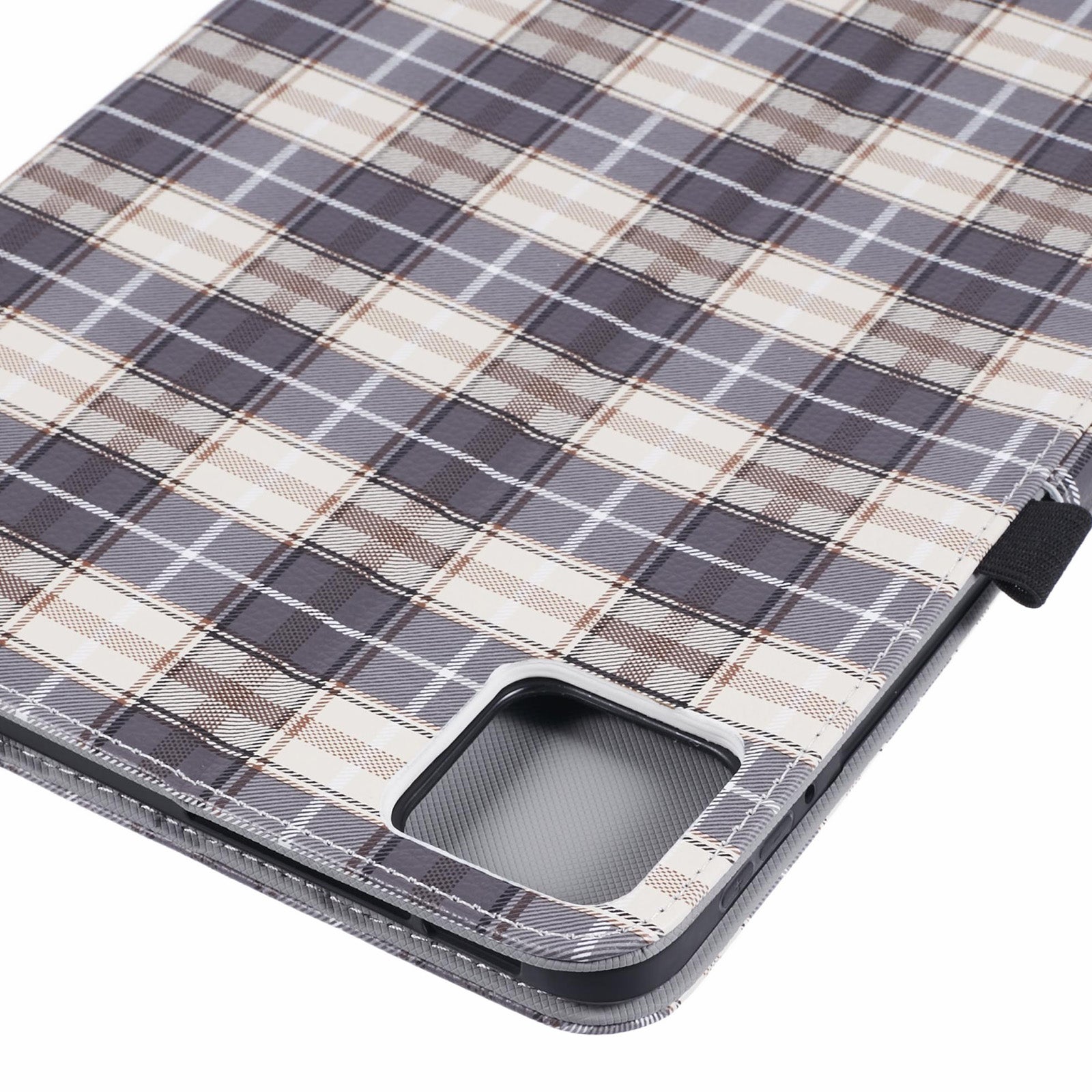 For Xiaomi Pad 6S Pro 12.4 Case Grid Pattern Stand PU Leather Tablet Cover