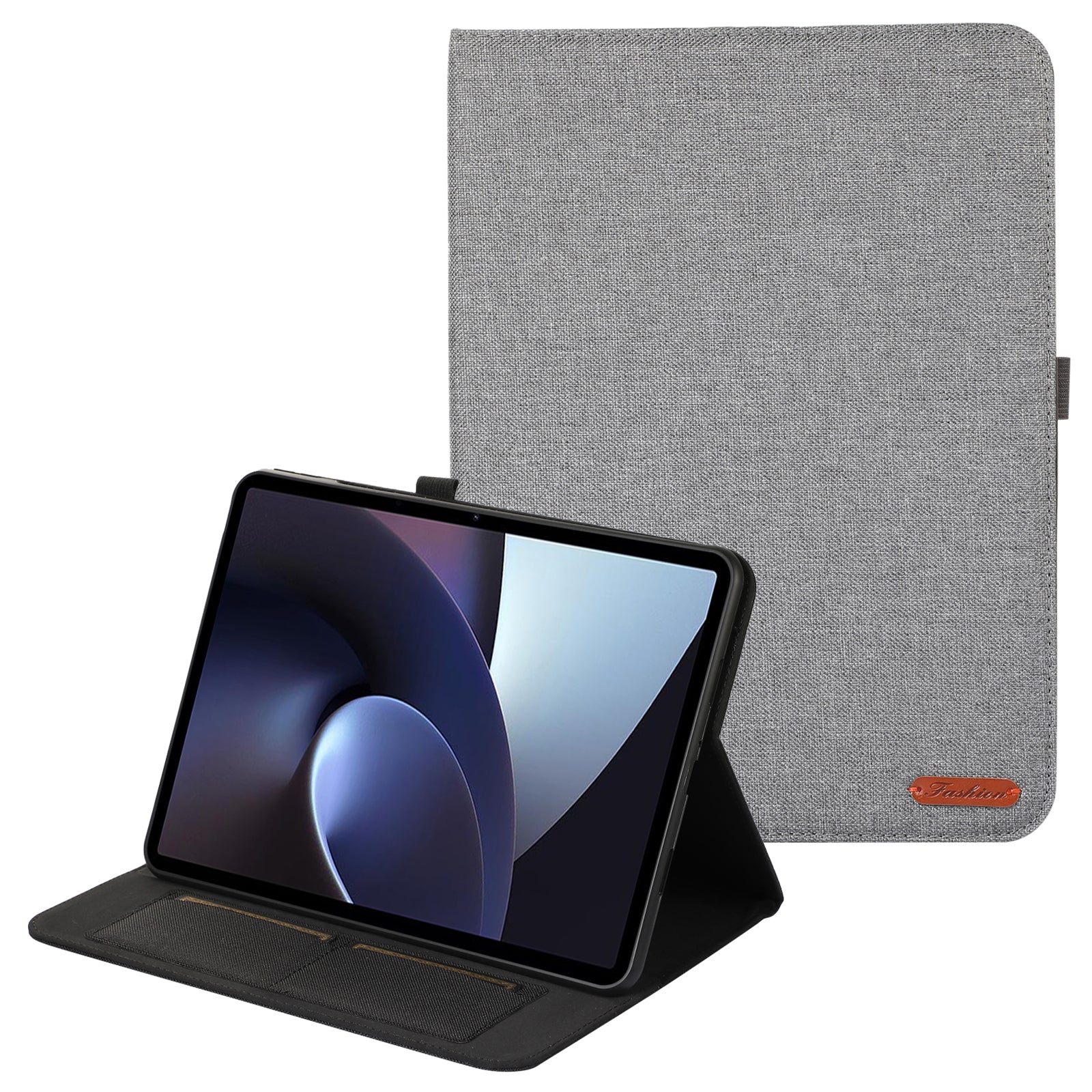 For Oppo Pad Neo Cloth Texture Leather Case Tablet Stand Cover with Card Holder