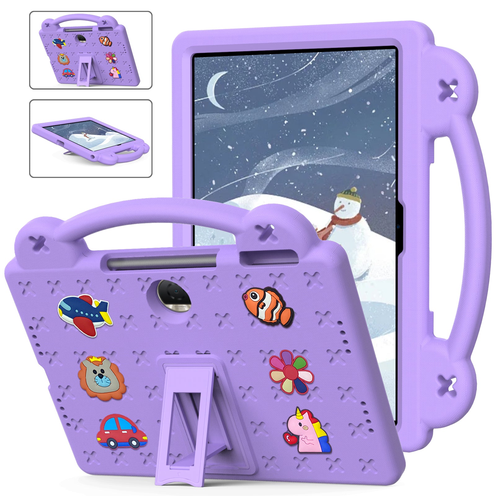 For Honor Pad 9 Tablet Case Anti-scratch EVA Cute Patterns Kickstand Cover with and Handle