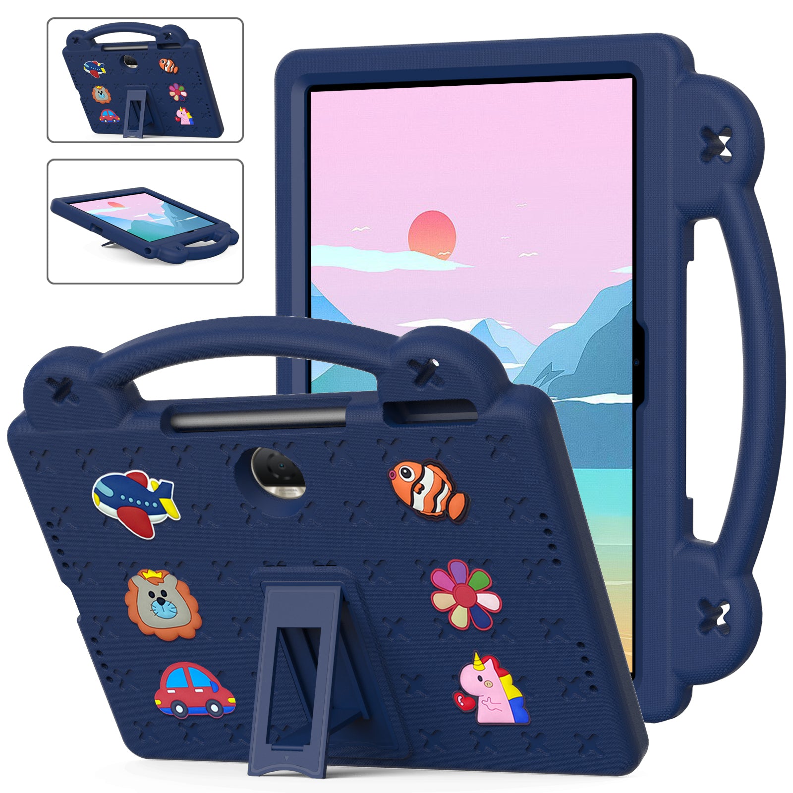 For Honor Pad 9 Tablet Case Anti-scratch EVA Cute Patterns Kickstand Cover with and Handle