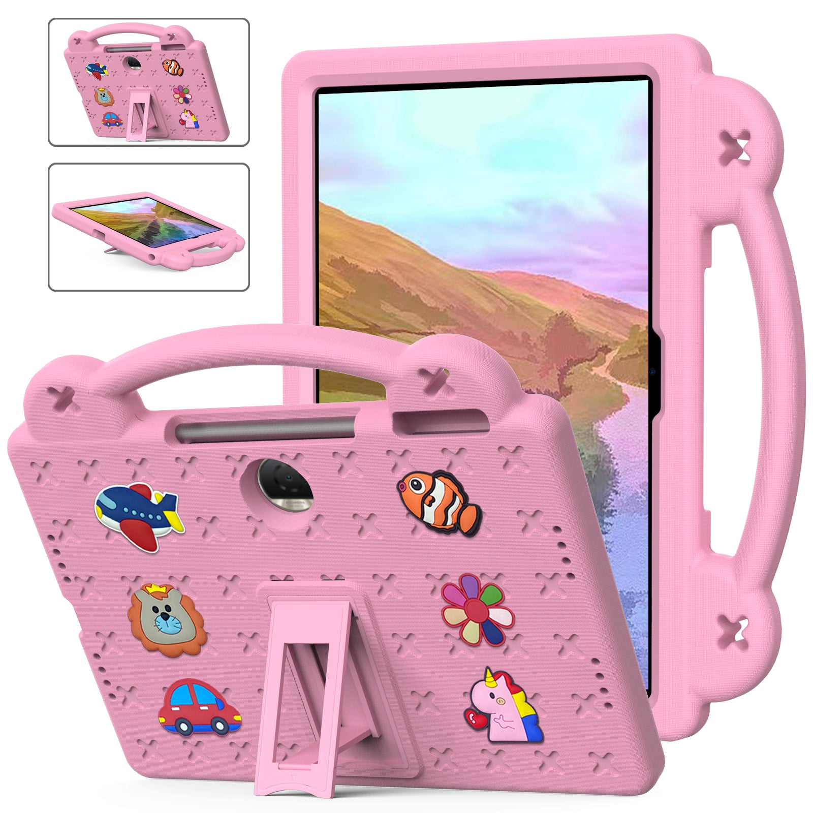 For Honor Pad 9 Tablet Case Anti-scratch EVA Cute Patterns Kickstand Cover with and Handle