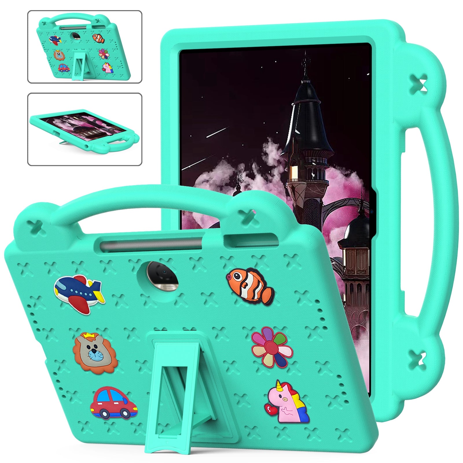For Honor Pad 9 Tablet Case Anti-scratch EVA Cute Patterns Kickstand Cover with and Handle