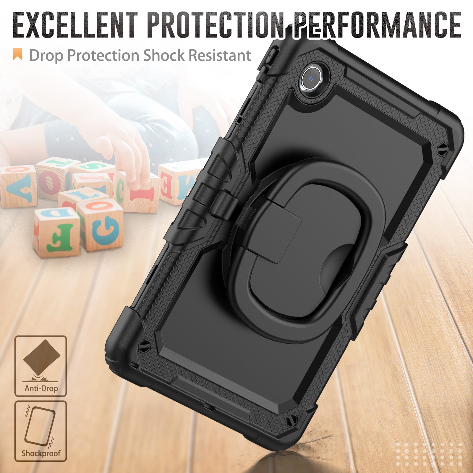 For Lenovo Tab M11 / Xiaoxin Pad 11 2024 TB-330FU / TB-331FC Case Kickstand PC+Silicone Tablet Cover with Strap