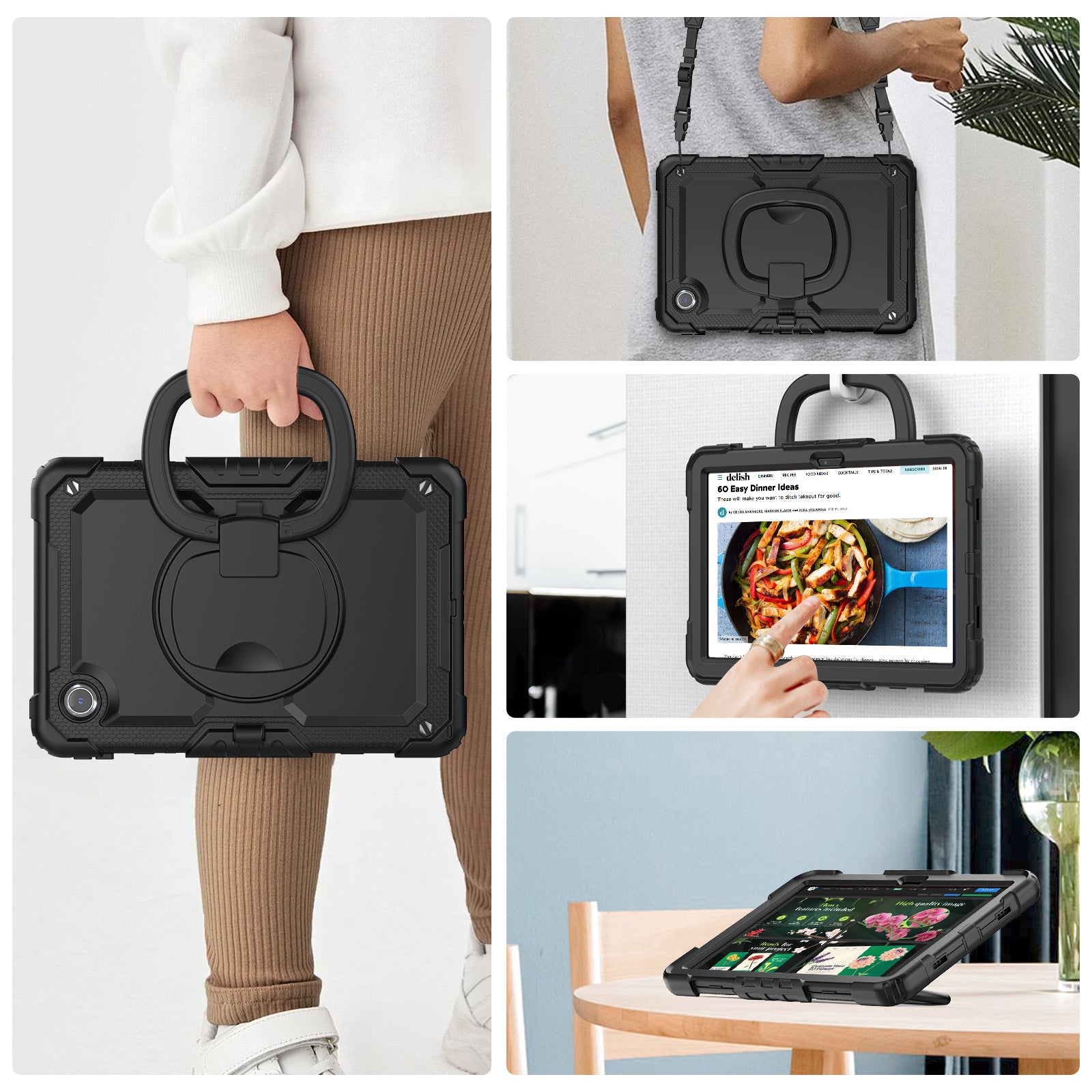 For Lenovo Tab M11 / Xiaoxin Pad 11 2024 TB-330FU / TB-331FC Case Kickstand PC+Silicone Tablet Cover with Strap