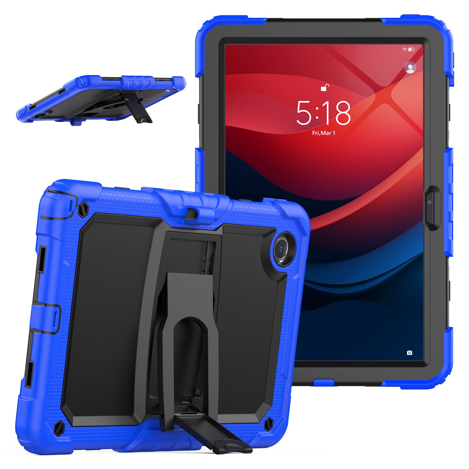 For Lenovo Tab M11 / Xiaoxin Pad 11 2024 TB-330FU / TB-331FC Case PC+Silicone Kickstand Tablet Cover with Strap