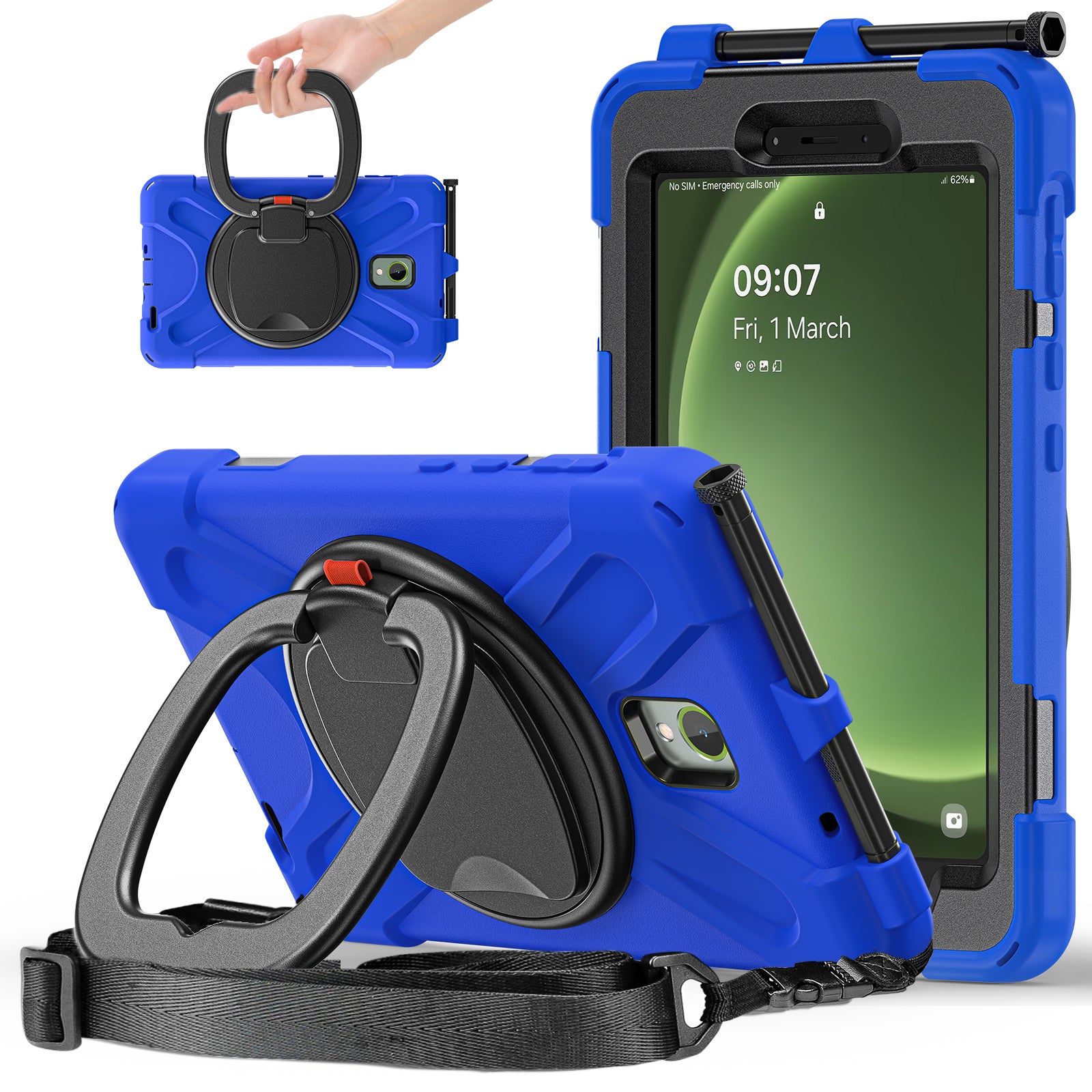 For Samsung Galaxy Tab Active5 SM-X300 Case Kickstand Rugged Tablet Cover with Shoulder Strap
