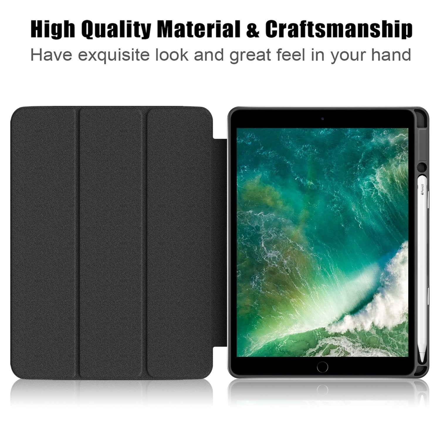 Case for iPad 10.2 (2019) / (2020) / (2021) / iPad Pro 10.5-inch (2017) / Air 10.5 inch (2019) Tri-fold Stand Leather Cover