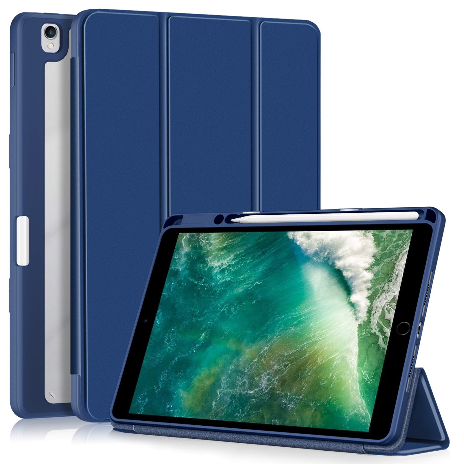 Case for iPad 10.2 (2019) / (2020) / (2021) / iPad Pro 10.5-inch (2017) / Air 10.5 inch (2019) Tri-fold Stand Leather Cover