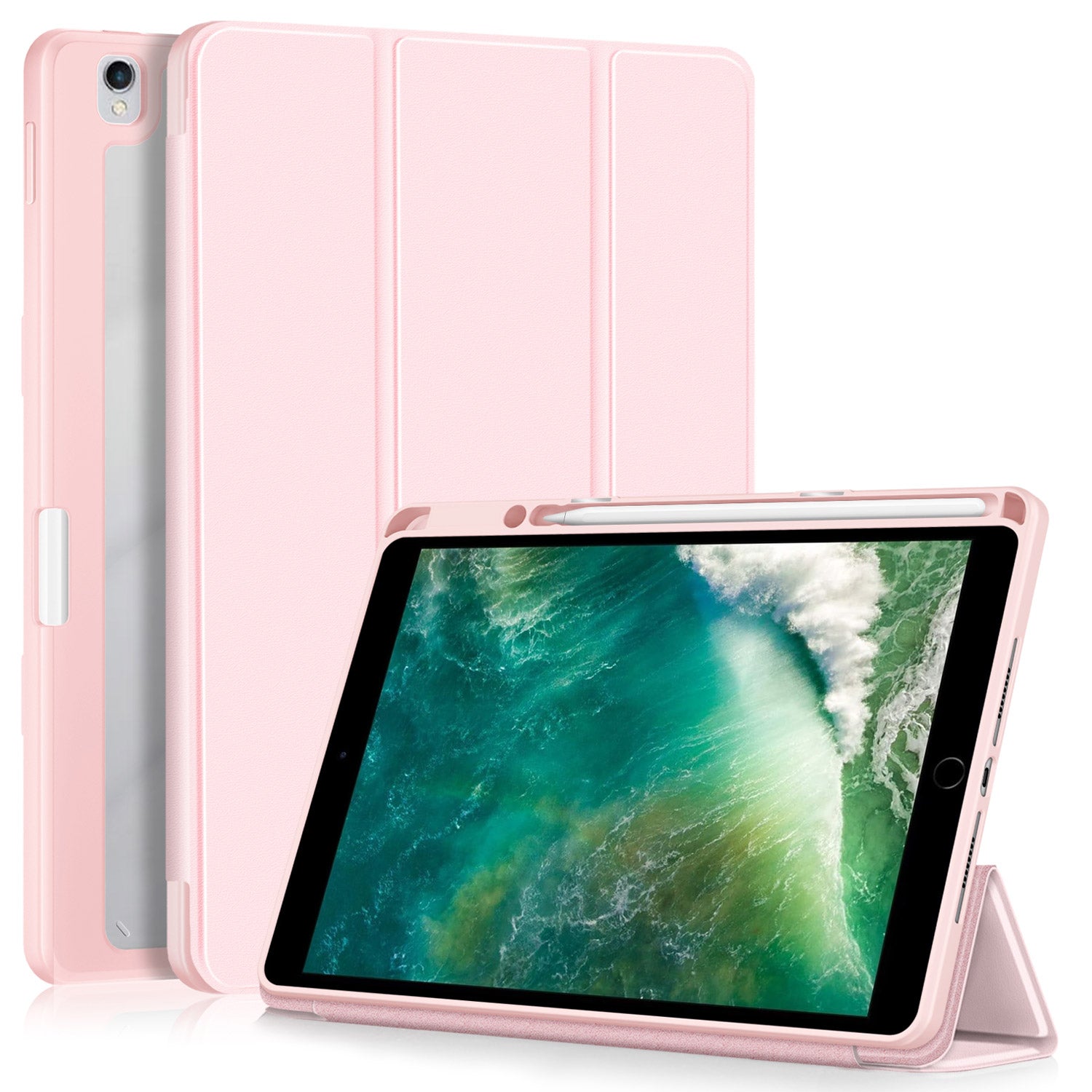 Case for iPad 10.2 (2019) / (2020) / (2021) / iPad Pro 10.5-inch (2017) / Air 10.5 inch (2019) Tri-fold Stand Leather Cover
