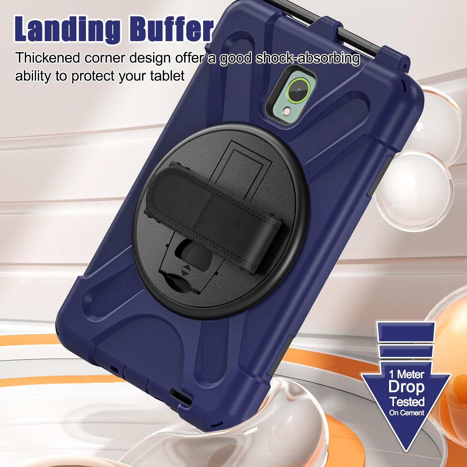 For Samsung Galaxy Tab Active 3 T570 / Tab Active5 X306B Case Hand Strap Kickstand PC+Silicone Rugged Cover