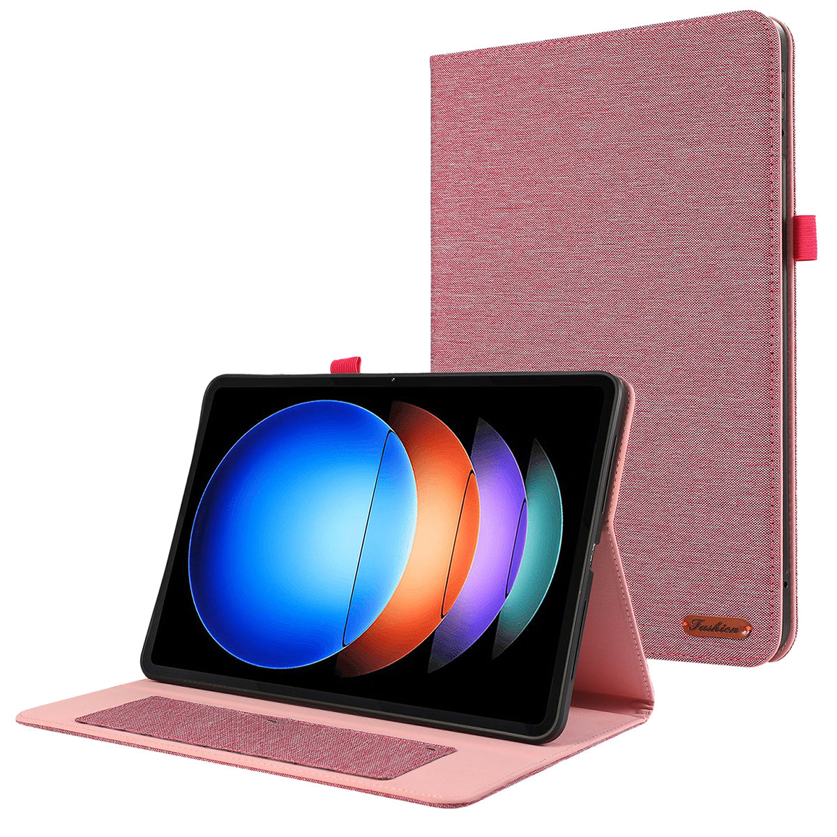 For Xiaomi Pad 6S Pro 12.4 Case Cloth Texture Leather Tablet Stand Cover with Card Holder