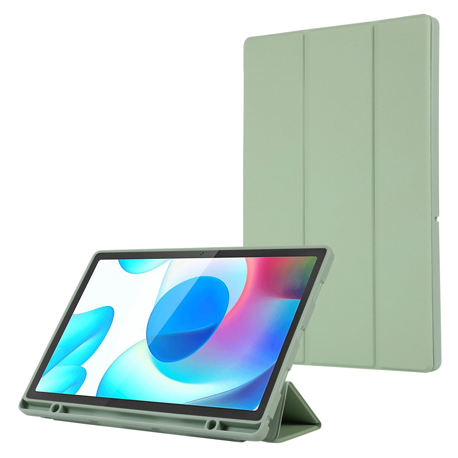For Samsung Galaxy Tab A9+ Case Tri-fold Stand PU Leather Tablet Cover with Pen Slot