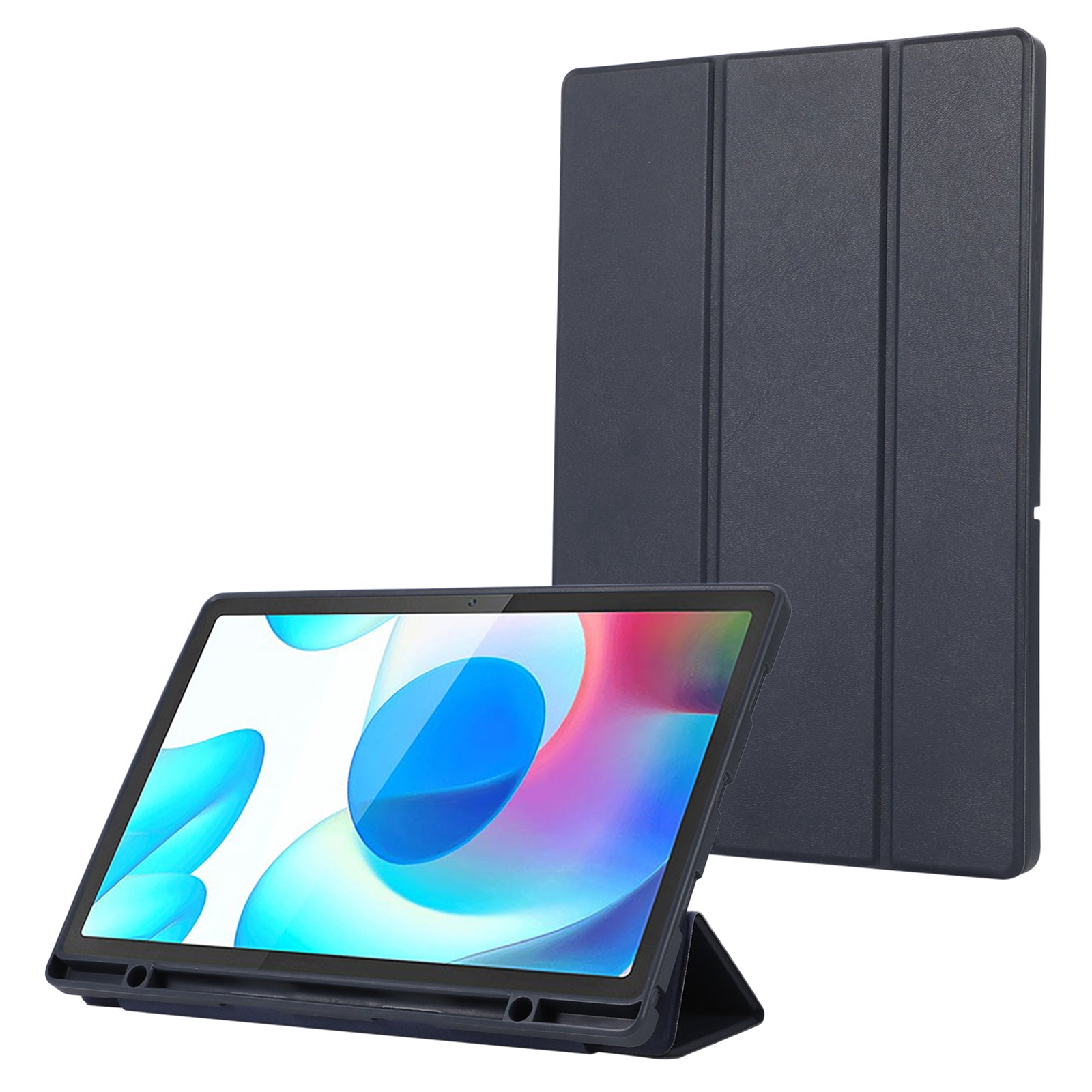 For Samsung Galaxy Tab A9+ Case Tri-fold Stand PU Leather Tablet Cover with Pen Slot
