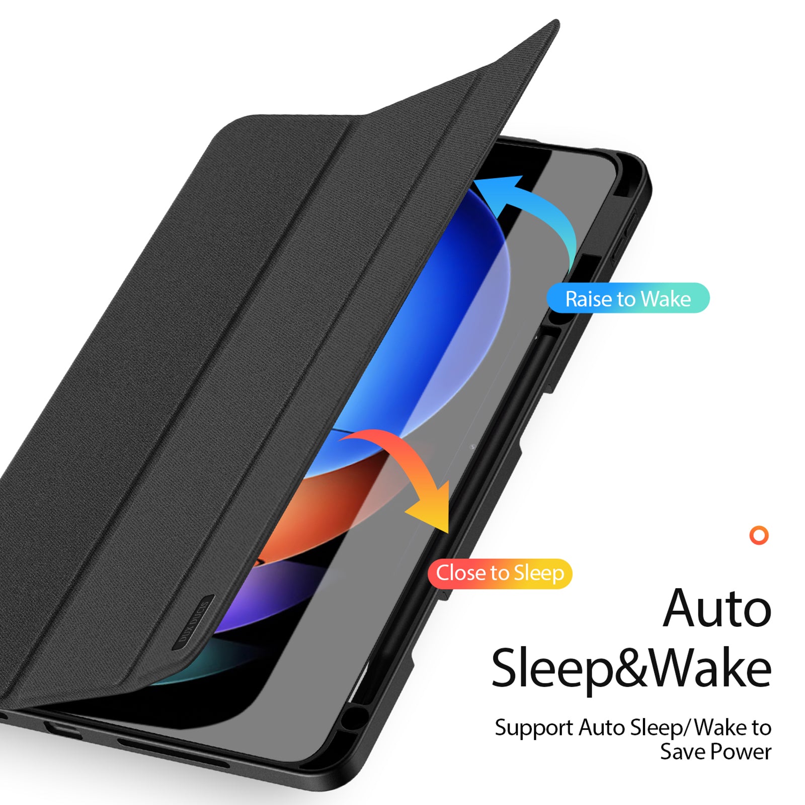 DUX DUCIS Domo Series for Xiaomi Pad 6S Pro 12.4 Leather Case Auto Wake / Sleep Tri-fold Stand Tablet Cover