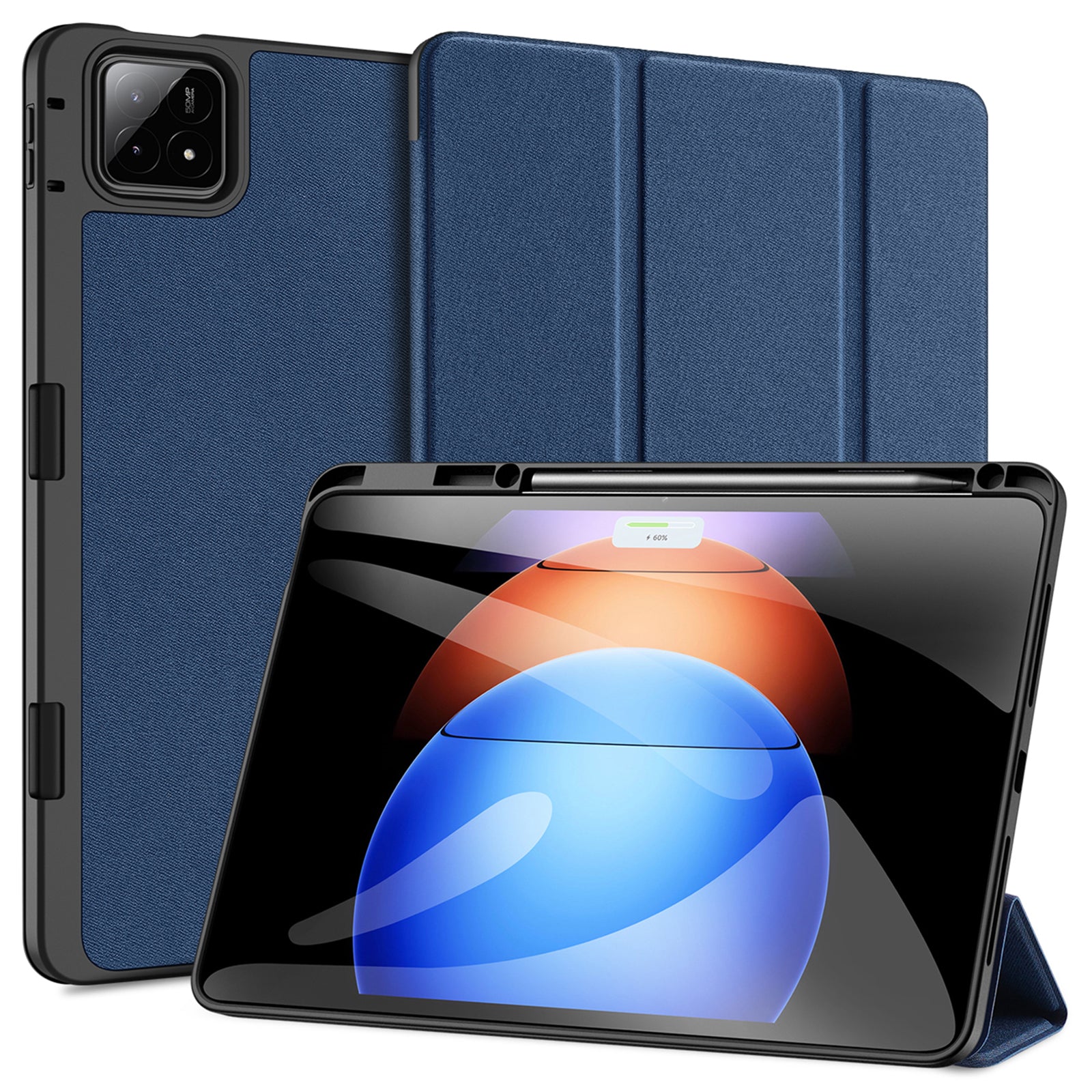 DUX DUCIS Domo Series for Xiaomi Pad 6S Pro 12.4 Leather Case Auto Wake / Sleep Tri-fold Stand Tablet Cover
