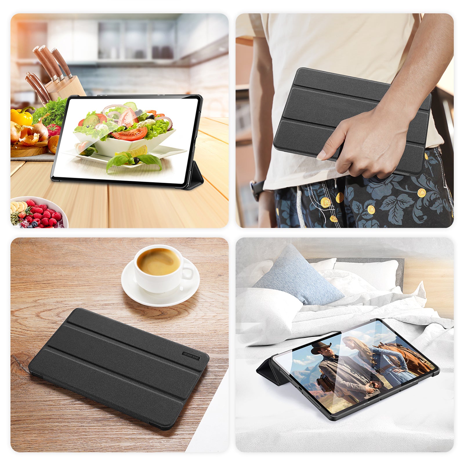 DUX DUCIS Domo Series for Honor Pad 9 Case Tri-fold Stand PU Leather Protective Tablet Cover
