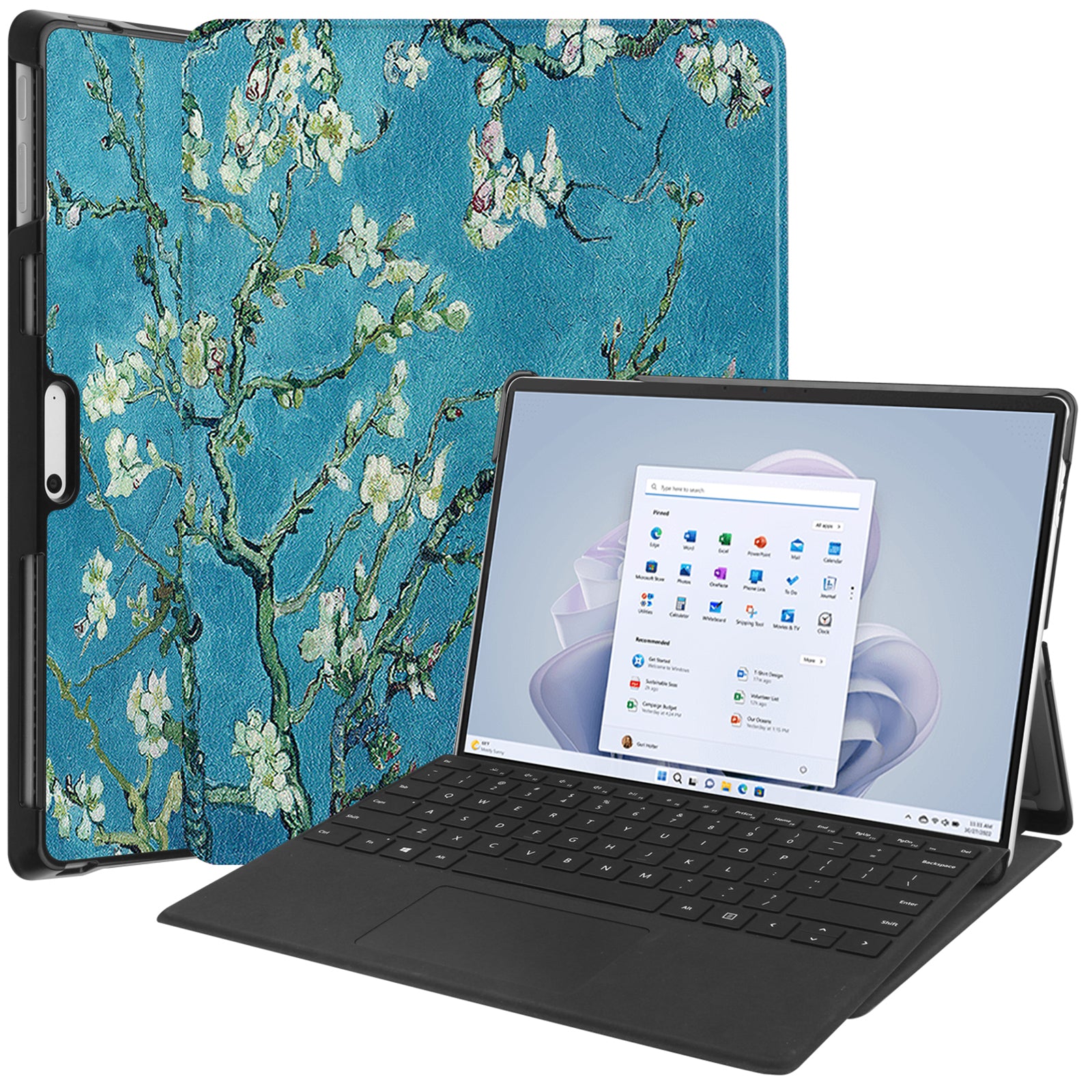 For Microsoft Surface Pro 10 Case PU Leather Pattern Printing Stand Folio Tablet Cover