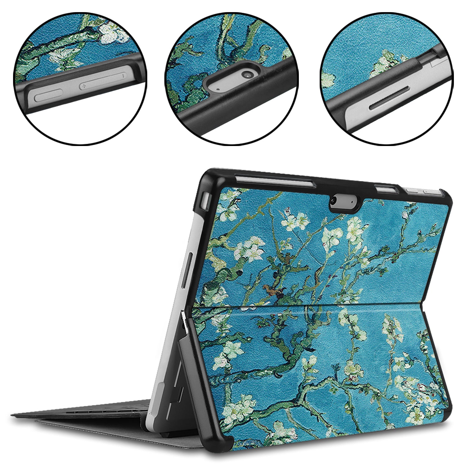 For Microsoft Surface Pro 10 Case PU Leather Pattern Printing Stand Folio Tablet Cover