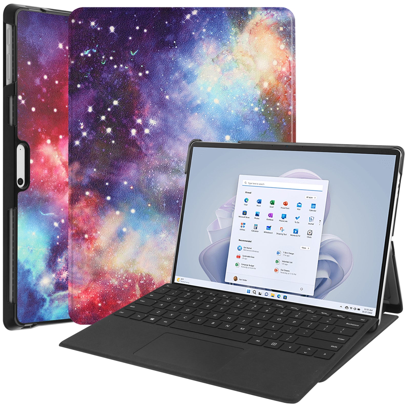 For Microsoft Surface Pro 10 Case PU Leather Pattern Printing Stand Folio Tablet Cover