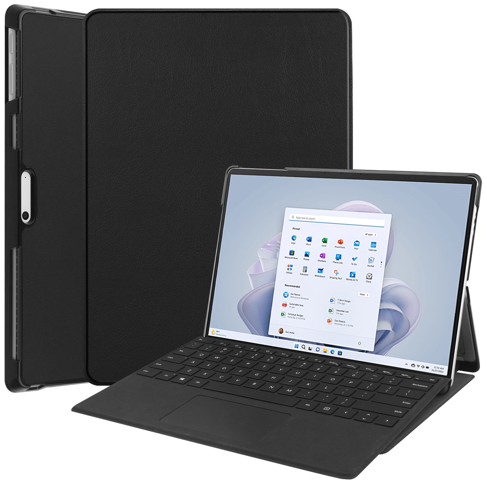 For Microsoft Surface Pro 10 Case PU Leather Folding Stand Folio Tablet Cover
