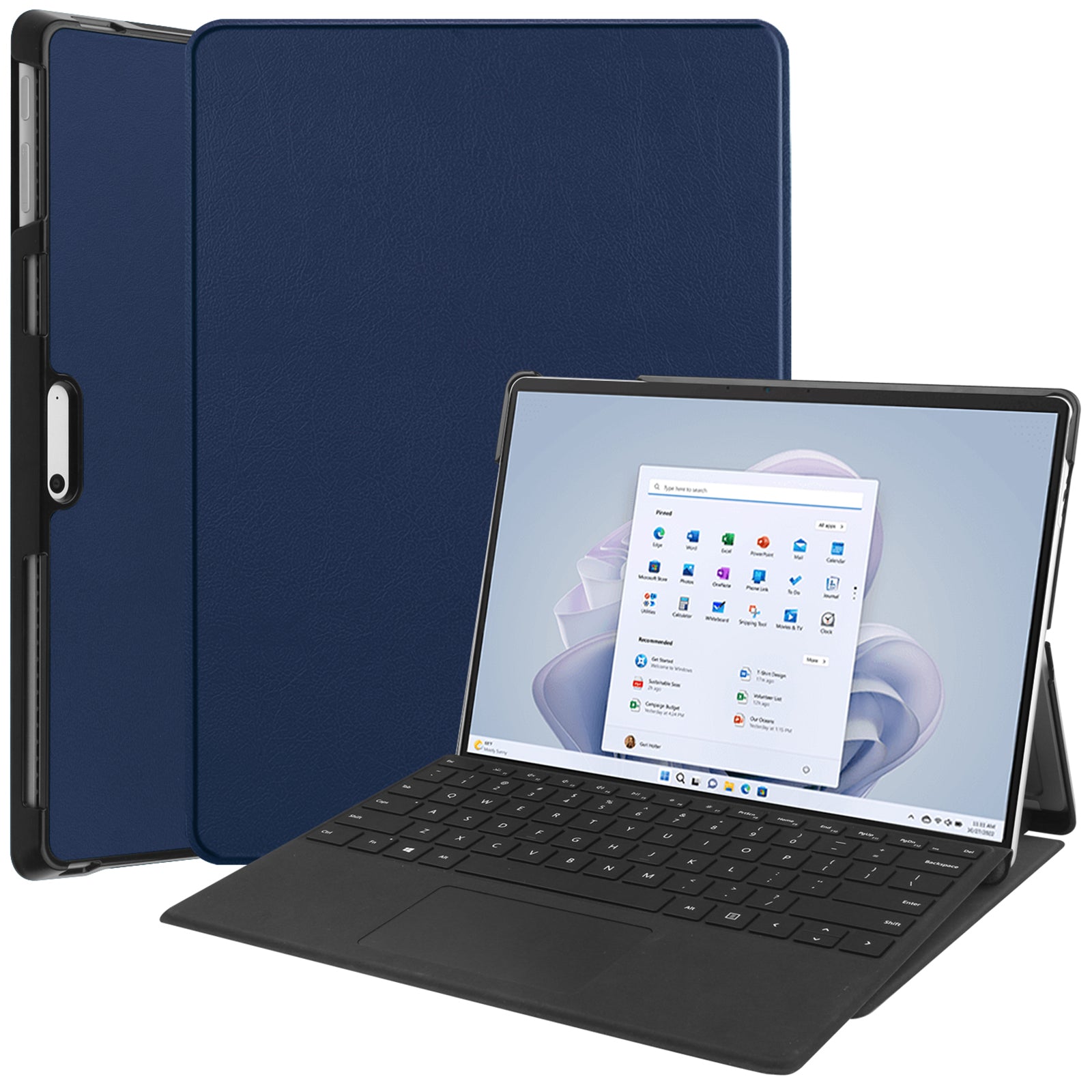 For Microsoft Surface Pro 10 Case PU Leather Folding Stand Folio Tablet Cover