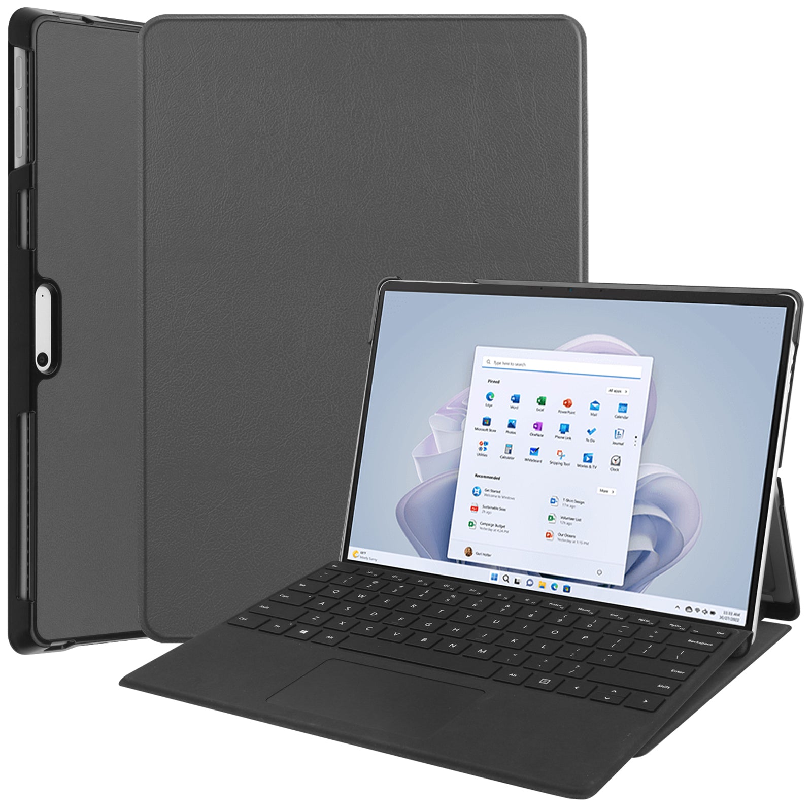 For Microsoft Surface Pro 10 Case PU Leather Folding Stand Folio Tablet Cover