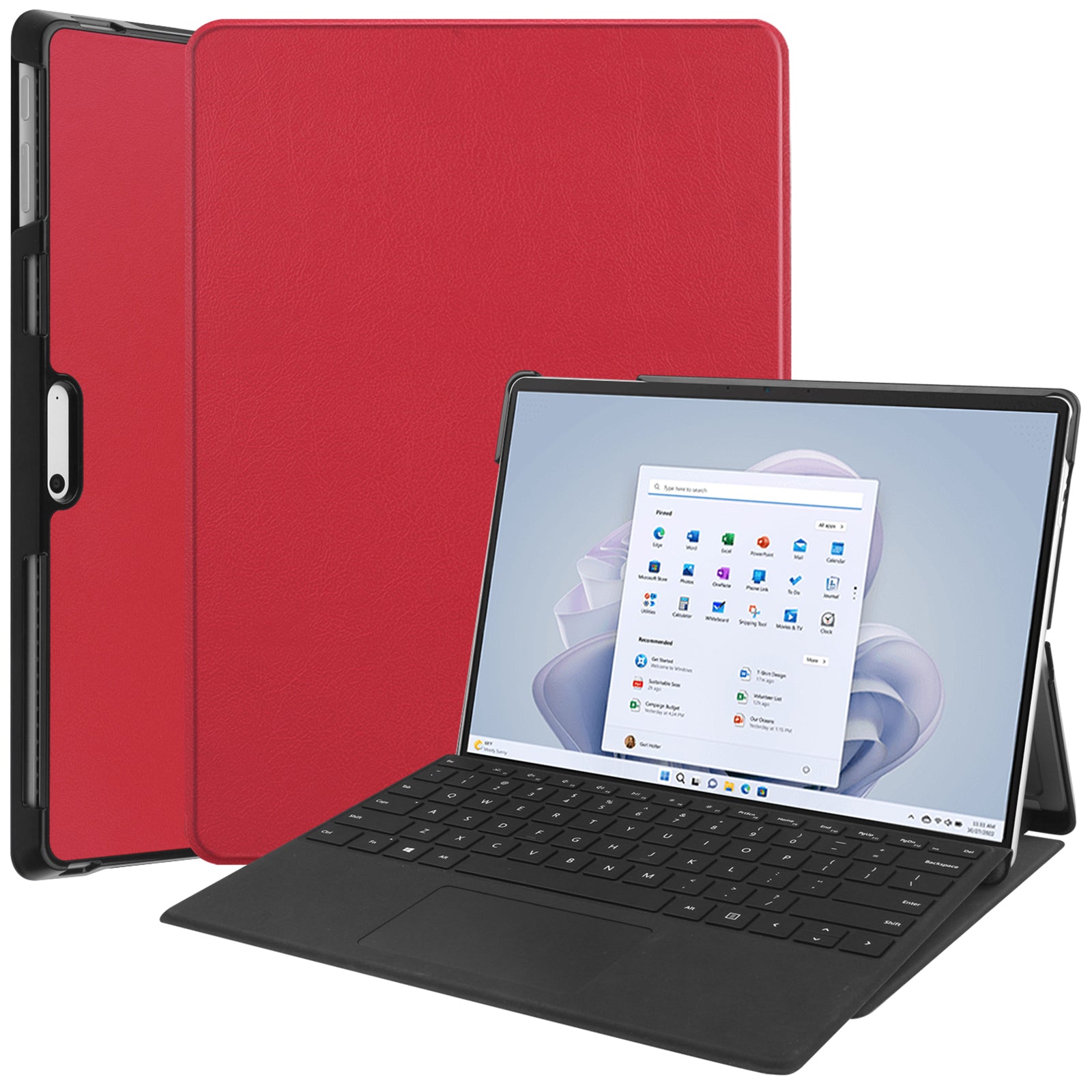 For Microsoft Surface Pro 10 Case PU Leather Folding Stand Folio Tablet Cover