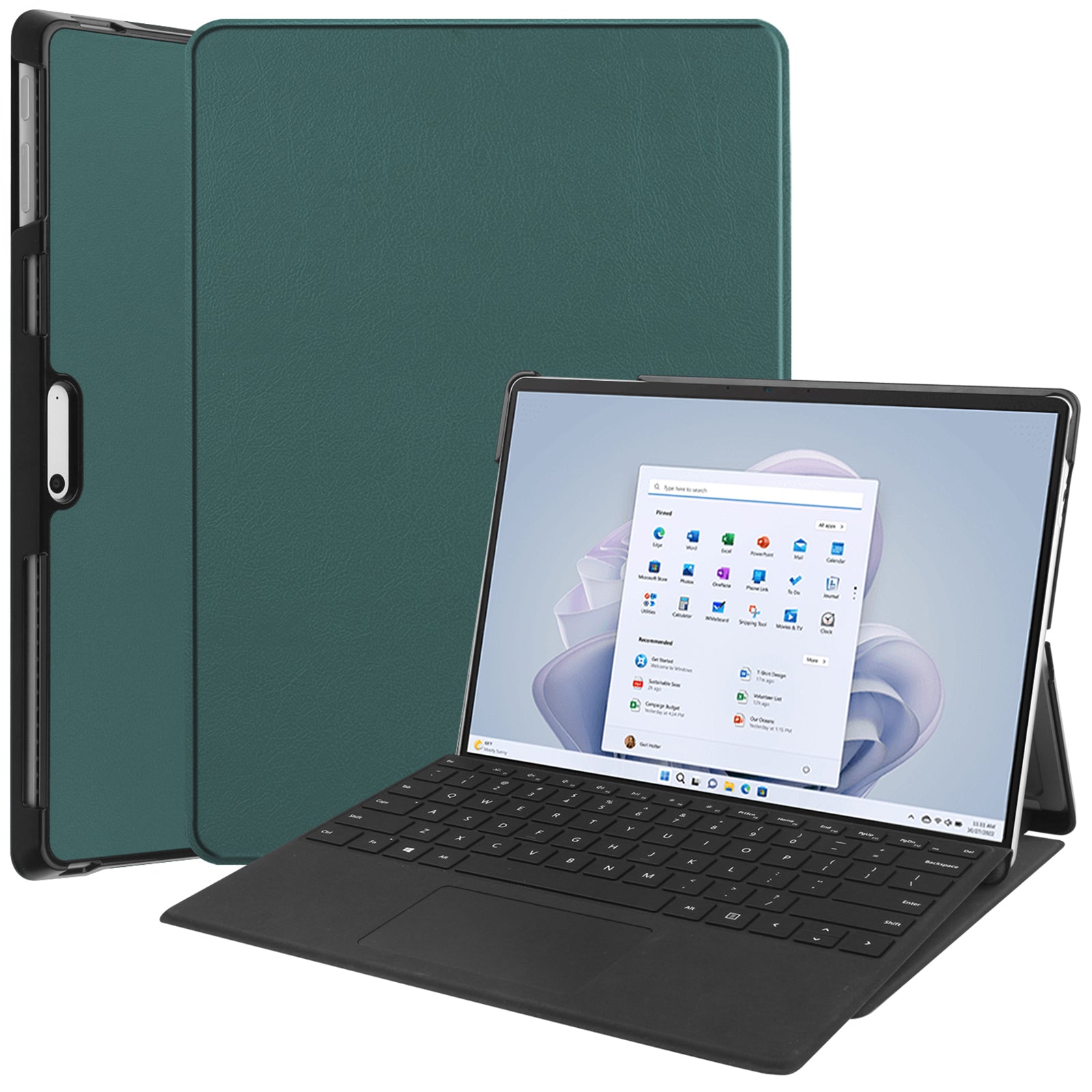 For Microsoft Surface Pro 10 Case PU Leather Folding Stand Folio Tablet Cover