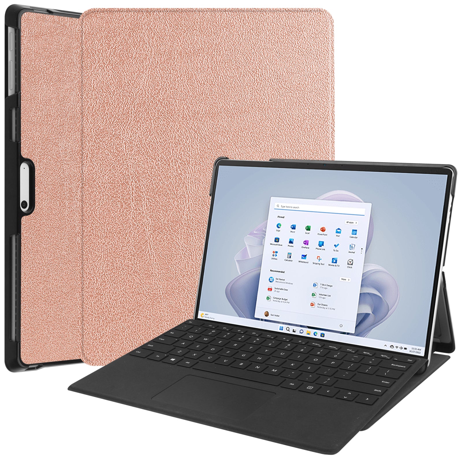 For Microsoft Surface Pro 10 Case PU Leather Folding Stand Folio Tablet Cover