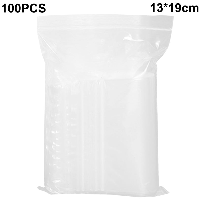 MX-054 100Pcs / Pack 13 x 19cm Self Sealing PE Bags Transparent Ziplock Storage Bags