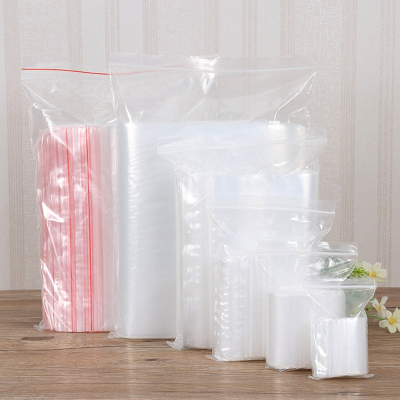 MX-054 100Pcs / Pack 15 x 20cm Clear Sealing Bag Ziplock PE Storage Pouches for Kitchen