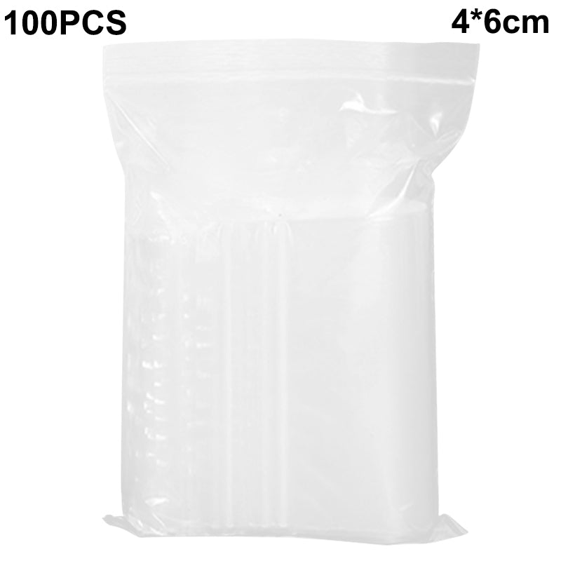 MX-054 100Pcs / Pack 4 x 6cm Resealable PE Sealing Bags Ziplock Clear Storage Pouches