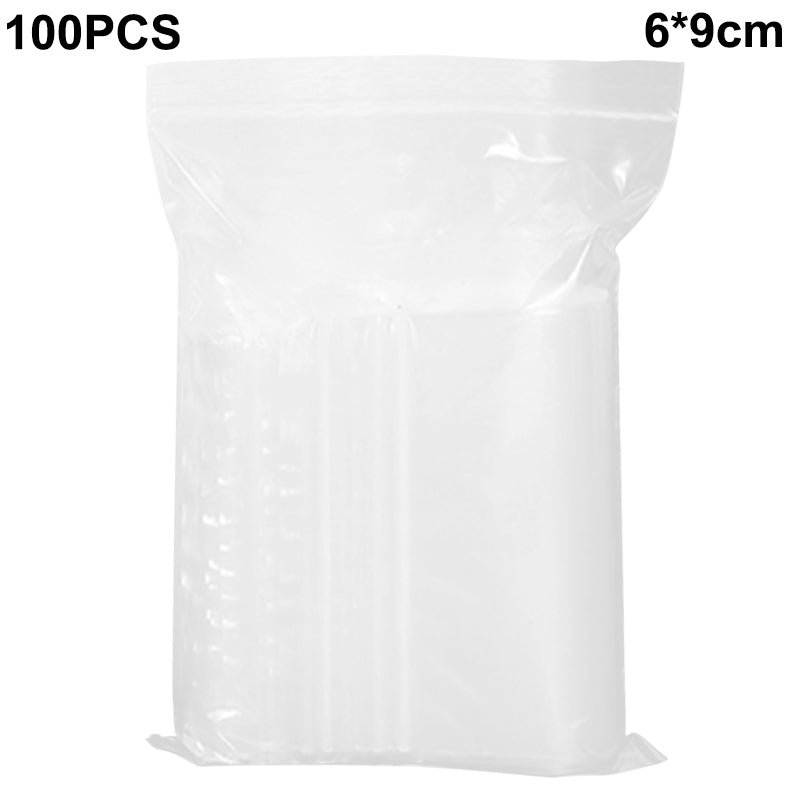 MX-054 100Pcs / Pack 6 x 9cm Small Clear Sealing Bags Kitchen Resealable Ziplock PE Storage Pouches